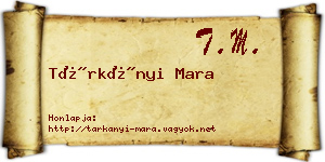 Tárkányi Mara névjegykártya